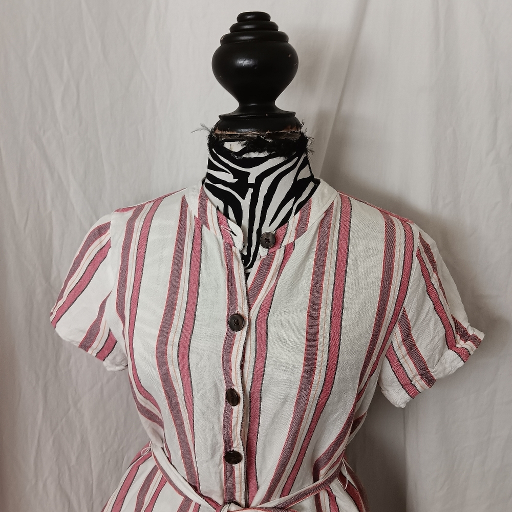 Loft Summer Spring Button Down Striped Dress - image 3